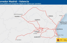 ep archivo   esquema del corredor madrid valencia del nuevo mapa concesional