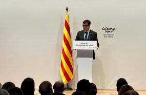 ep el presidente de la generalitat salvador illa durante una conferencia en sabadell barcelona