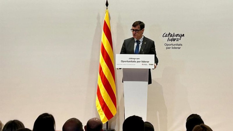 El presidente de la Generalitat, Salvador Illa, durante una conferencia en Sabadell (Barcelona) | EUROPA PRESS ep el presidente de la generalitat salvador illa durante una conferencia en sabadell barcelona