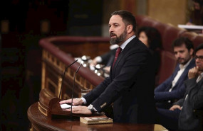 ep el presidente de vox santiago abascal durante su intervencion en la segunda sesion de votacion