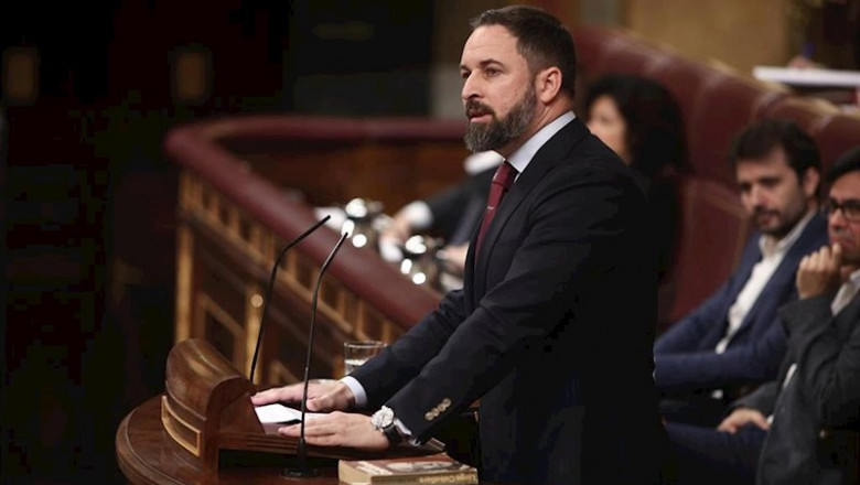 El presidente de VOX, Santiago Abascal, durante su intervención en la segunda sesión de votación para la investidura del candidato socialista para la Presidencia del Gobierno, en Madrid (España), a 7 de enero de 2020. | Eduardo Parra - Europa Press ep el presidente de vox santiago abascal durante su intervencion en la segunda sesion de votacion