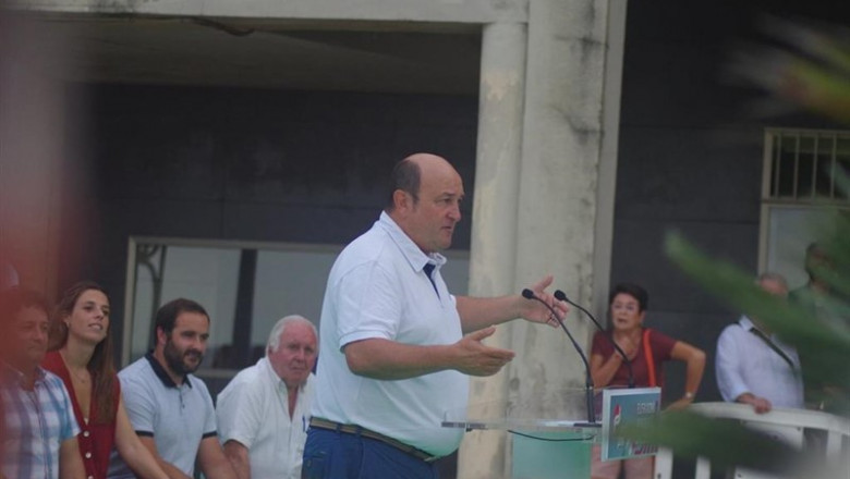 El presidente del EBB del PNV, Andoni Ortuzar, en el mitin de inicio de curso político en Zarautz (Gipuzkoa) | PNV ep el presidente del ebb del pnv andoni ortuzar en el mitin de inicio de curso politico en zarautz