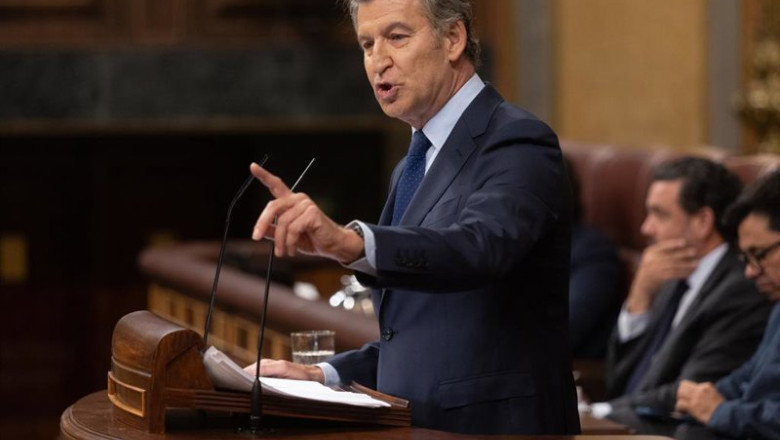 ep el presidente del pp alberto nunez feijoo interviene durante un pleno extraordinario en el