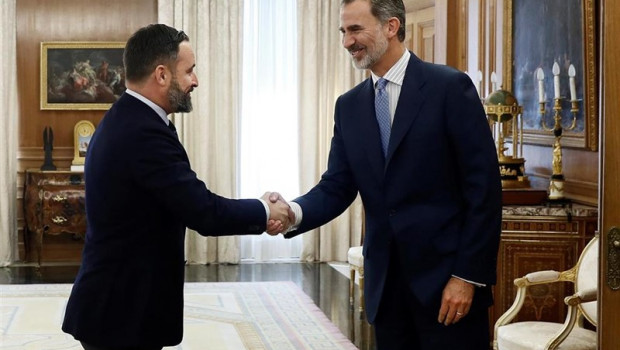 ep el rey felipe vi recibe en audiencia al lider de vox santiago abascal en la segunda jornada de la