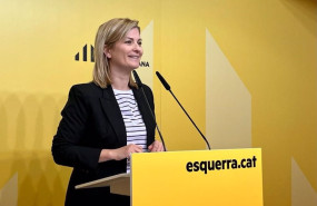 ep la portavoz de erc raquel sans en una rueda de prensa en la sede del partido