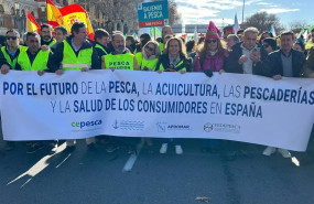 ep representantes del sector pesquero durante la manifestacion agraria de madrid