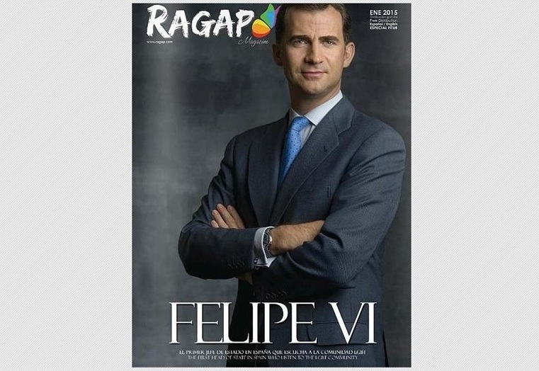 El rey de España: Felipe VI portada de la revista gay RAGAP 
