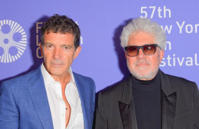 ep 28 september 2019 us new york spanish actor antonio banderas l and spanish director pedro