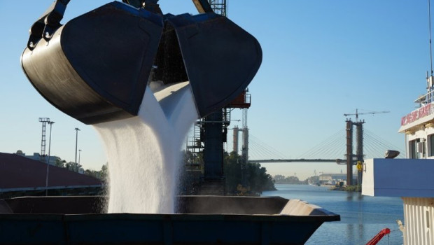 ep archivo   imagen de recurso relacionada con una descarga de fertilizante en el puerto de sevilla