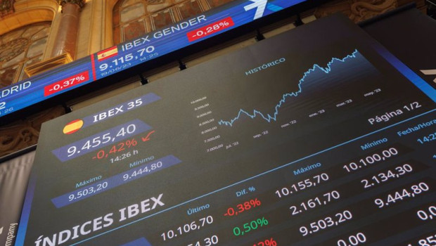 ep archivo   un panel del ibex 35 en el palacio de la bolsa a 19 de junio de 2023 en madrid espana