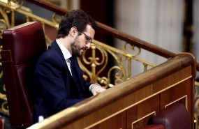 ep el lider del pp pablo casado durante el pleno celebrado este jueves en el congreso