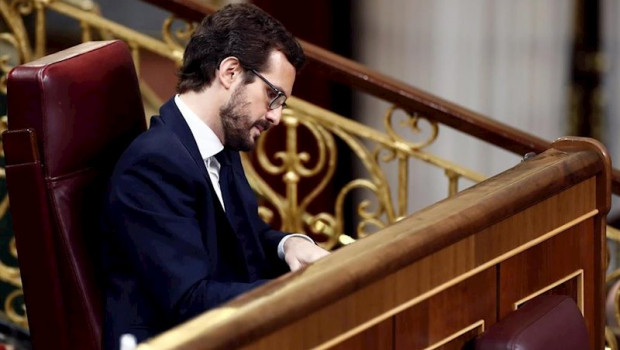 ep el lider del pp pablo casado durante el pleno celebrado este jueves en el congreso