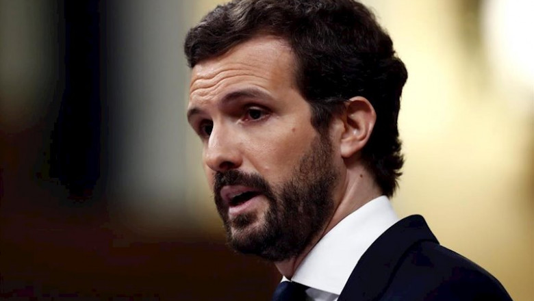 ep el lider del pp pablo casado durante su intervencion en el pleno del congreso celebrado este