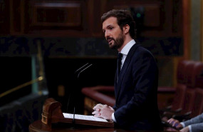 ep el lider del pp pablo casado durante su intervencion en el pleno del congreso este miercoles