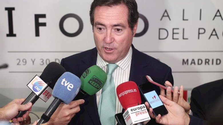 ep el presidente de ceoe antonio garamendi en declaraciones ante los meidos de comunicacion tras la