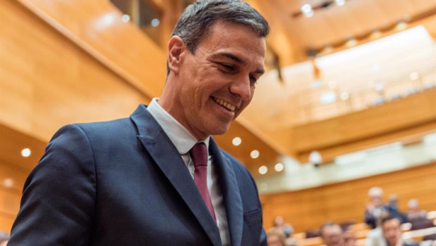 ep el presidente del gobierno pedro sanchez durante una sesion plenaria en el senado a 16 de mayo de