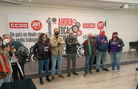 ep el secretario general de ccoo unai sordo y el de ugt pepe alvarez al comienzo de la rueda de