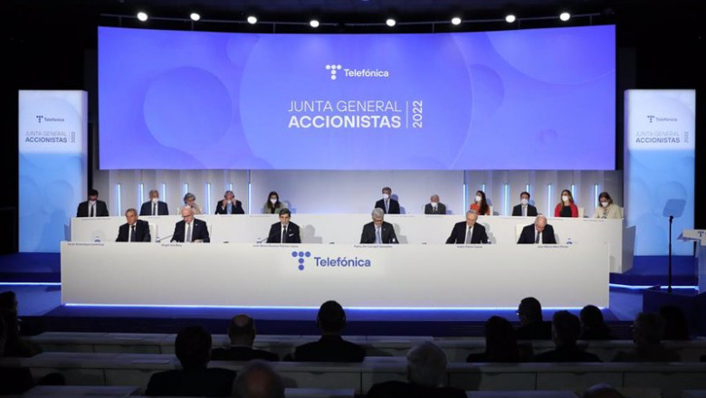 Junta de Accionistas de Telefónica celebrada este viernes, 8 de abril, en Madrid | Marta Fernández Jara - Europa Press ep junta de accionistas de telefonica celebrada este viernes 8 de abril en madrid