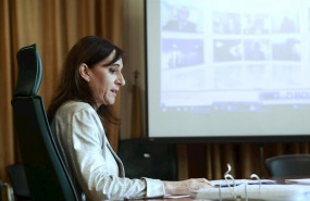 ep la conselleira de educacion carmen pomar durante la reunion telematica con las ccaa y la ministra