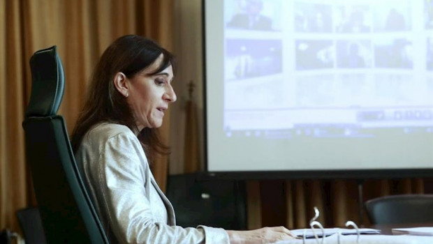 ep la conselleira de educacion carmen pomar durante la reunion telematica con las ccaa y la ministra