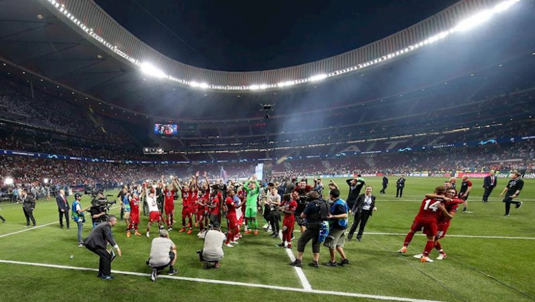 La plantilla del Liverpool FC, tras conquistar la Champions League en 2019. | IAN STEPHEN/Pro Sports Images/AFP7/Europapress ep la plantilla del liverpool fc tras conquistar la champions league en 2019