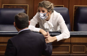 ep la vicepresidenta de trabajo yolanda diaz en una sesion de control al gobierno en el congreso