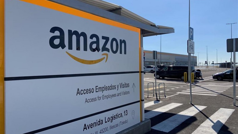 Sede Amazon en Illescas, cartel. | EUROPA PRESS - Archivo ep sede amazonillescas cartel