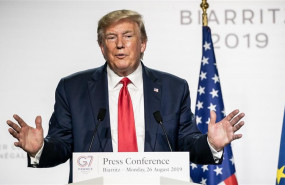 ep 26 august 2019 france biarritz us president donald trump attends the closing press conference of