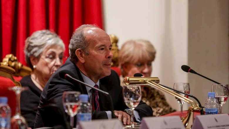 El ministro de Justicia, Juan Carlos Campo, durante su intervención en la inauguración del I Encuentro de Mujeres Juristas en la Real Academia de Jurisprudencia y Legislación, en Madrid (España) a 5 de marzo de 2020. | Ricardo Rubio - Europa Press ep el ministro de justicia juan carlos campo durante su intervencion en la inauguracion del i