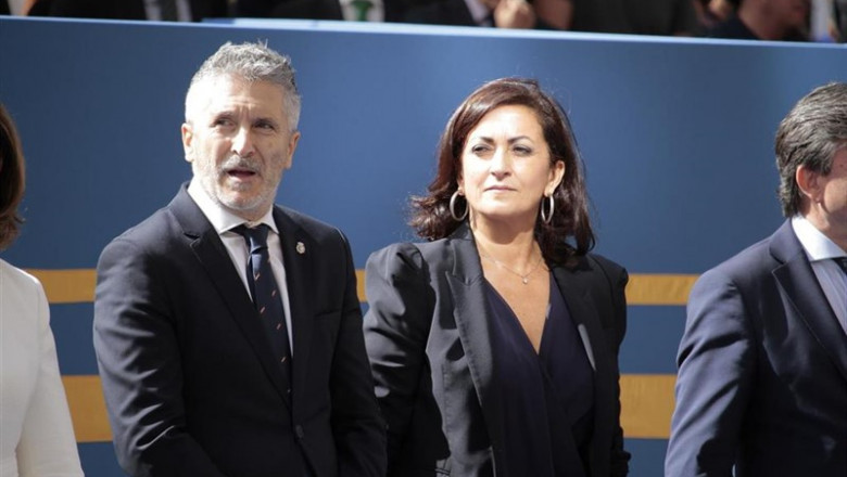 El ministro del Interior en funciones, Fernando Grande- Marlaska y la presidenta del Gobierno de la Rioja, Concha Andreu, durante los actos celebrados por el Día de la Policía, en Logroño (España), a 25 de septiembre de 2019. | Alberto Ruiz - Europa Press ep el ministro del interior en funciones fernando grande- marlaska y la presidenta del gobierno de