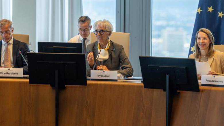 La presidenta Christine Lagarde durante la reunión del Consejo de Gobierno del BCE en Fráncfort, Alemania, el 23 de julio de 2026. | DIRK CLAUS/ECB ep la presidenta christine lagarde durante la reunion del consejo de gobierno del bce en francfort