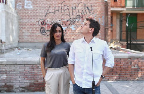 ep la vicealcaldesa de madrid begona villacis y el presidente de ciudadanos albert rivera ofrecen