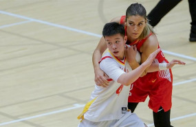 ep marta xargay en un partido con la seleccion espanola de baloncesto