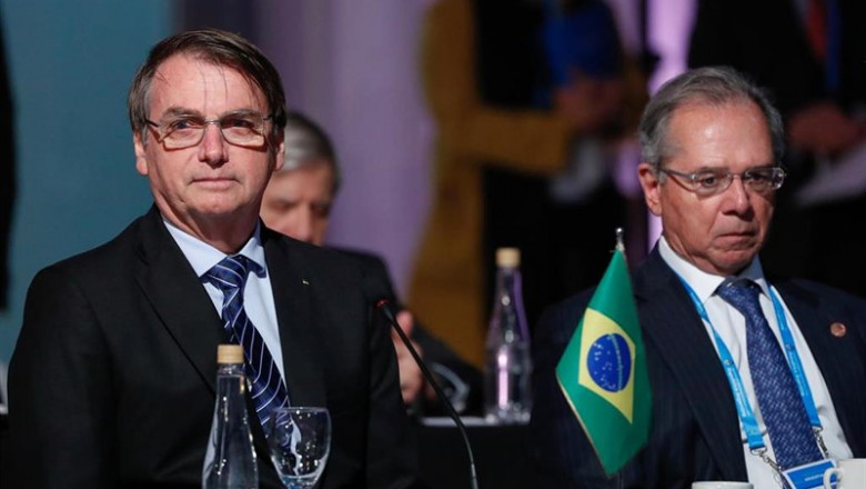 El presidente de Brasil, Jair Bolsonaro, durante la ceremonia de Mercosur. | Alan Santos/Palacio Planalto/dpa ep presidentebrasil jair bolsonaro duranteceremoniamercosur