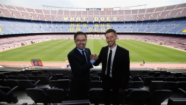 ep presidentefc barcelona josep maria bartomeu con clement lenglet