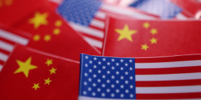 illustration shows u s and chinese flags 