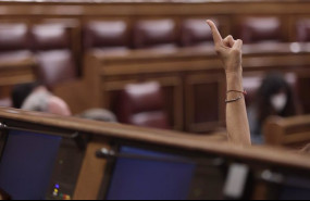 ep archivo   una persona durante la votacion en el congreso de los diputados