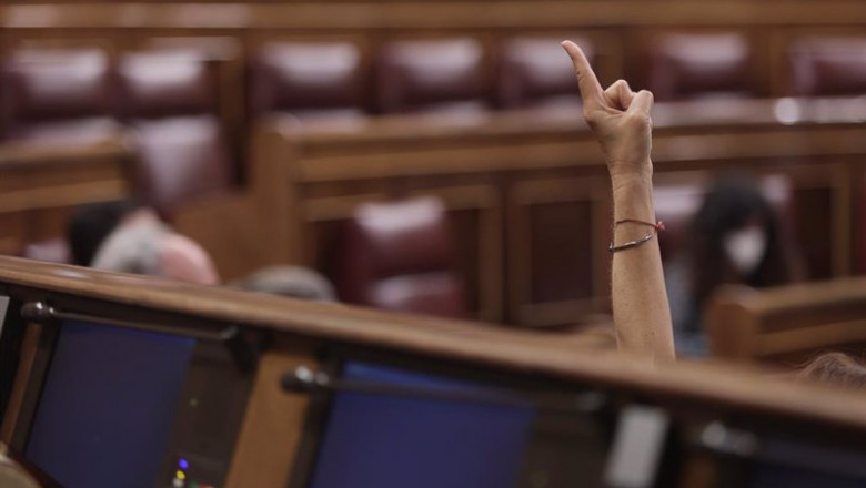 ep archivo   una persona durante la votacion en el congreso de los diputados