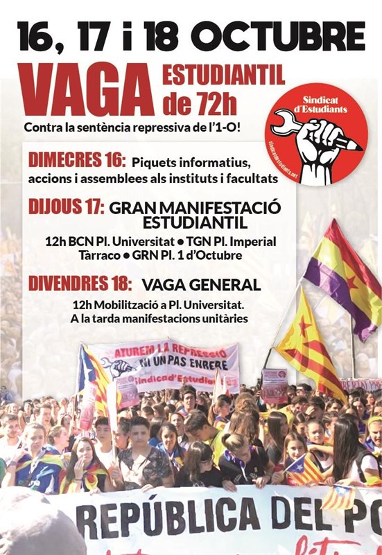 ep cartel de la huelga del sindicat destudiants