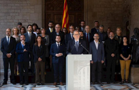 ep el presidente de la generalitat quim torra junto al resto del govern tras la sentencia del 1-o