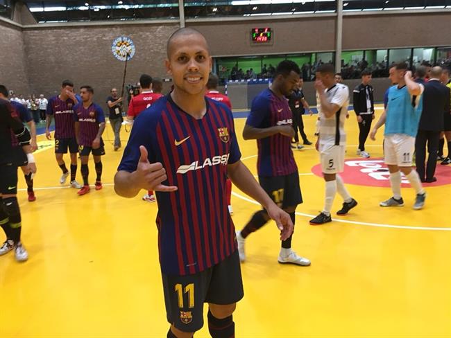 Ferrao, en un partido del Barça Lassa | @FCBFUTBOLSALA ep ferrao enpartidobara lassa