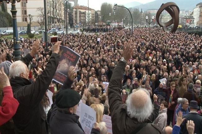 Pensionistas se manifiestan en BIlbao | EUROPA PRESS ep pensionistasmanifiestanbilbao