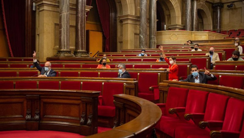 Votación de la ley que limita el precio del alquiler en el pleno del Parlament. | EUROPA PRESS - DAVID ZORRAKINO ep votacion de la ley que limita el precio del alquiler en el pleno del parlament