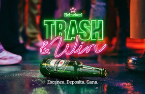 ep cartel de la nueva aplicacion web de heineken trashwin para reciclar las botellas y latas vacias
