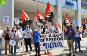 ep concentracion de los trabajadores de bbva en badajoz