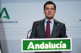 ep el presidente de la junta de andalucia juanma moreno comparece en rueda de prensa en sevilla tras