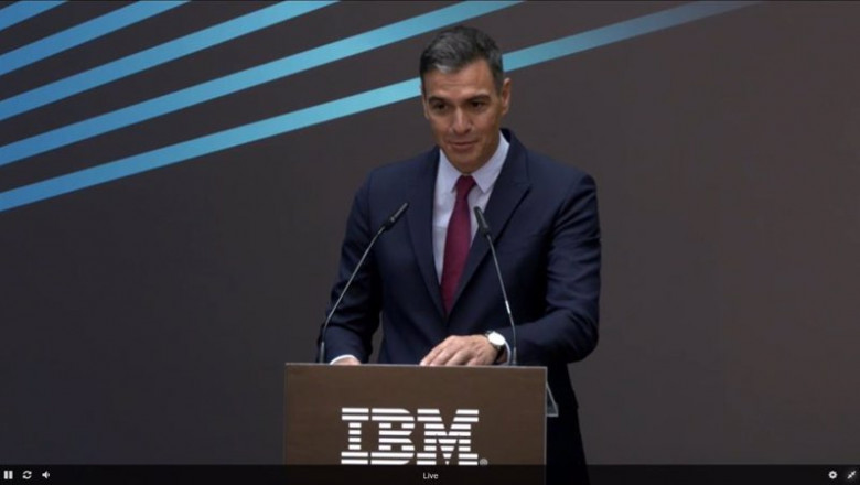 El presidente del Gobierno de España, Pedro Sánchez, interviene este miércoles 15 de septiembre en un evento en el que IBM ha anunciado la creación de una nueva región de datos en España. | IBM ep el presidente del gobierno de espana pedro sanchez interviene este miercoles 15 de septiembre en