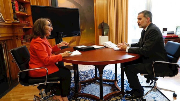 ep el rey con la secretaria general iberoamericana rebeca grynspan