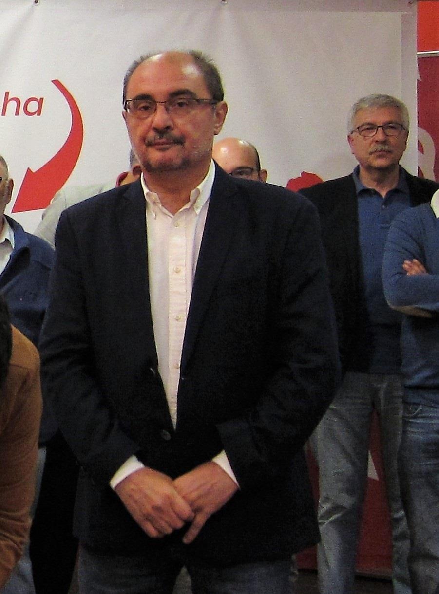 Javier Lambán, en un acto este lunes en la sede del PSOE en Zaragoza | EUROPA PRESS ep javier lamban enactolunesla sedepsoezaragoza
