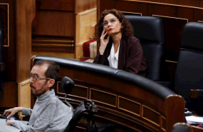 ep la ministra de hacienda maria jesus montero y el portavoz parlamentario de unidas podemos pablo